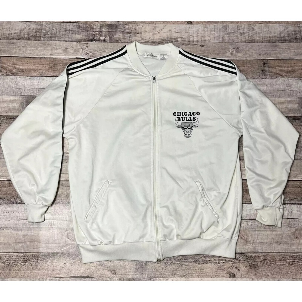 Chicago Bulls Jacket Men's XL White Michael Jordan NBA #23 Full Zip Sportswear